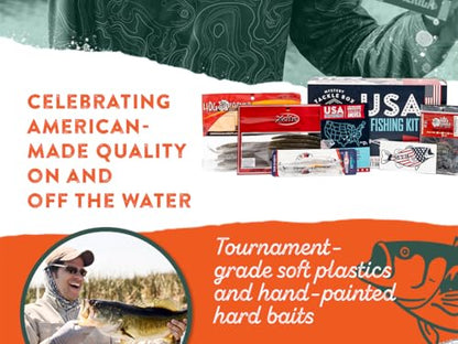 Catch Co Mystery Tackle Box Freshwater Largemouth and Smallmouth Bass Lures Fishing Kit - style: Usa