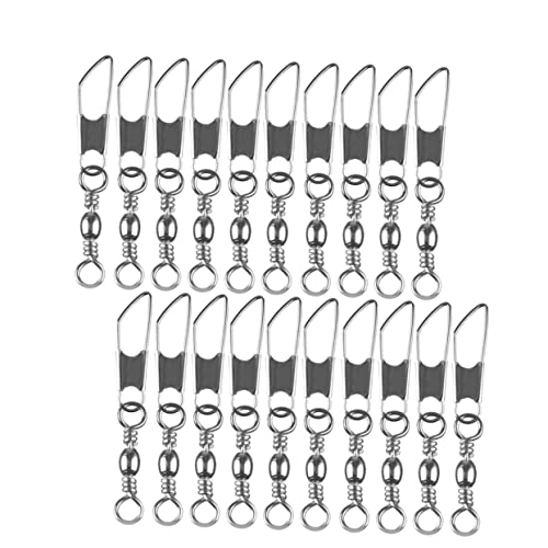 30pcs Rolling Resistance Swivel Fishing Hook Line Connector Fishing Rolling swivels Fishing Swivel Connector connectix Fishing Rolling Connector Stainless Steel to Rotate Ring - size: 8#