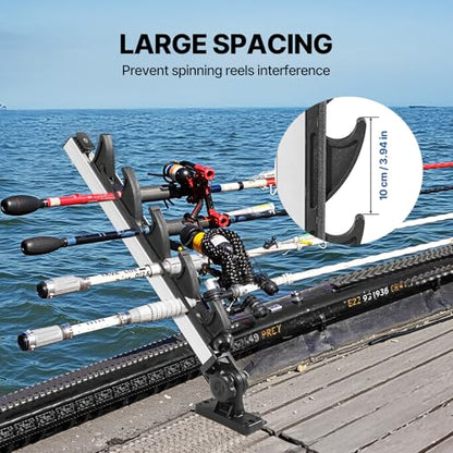 Fishing Rod Holder for Boat, Crappie Rod Holder for Transportation & Storage，180° Adjustable Angler Accessory for Fishing Boat & Pontoon boat (4 Rod) - style: 4 Rod Holder