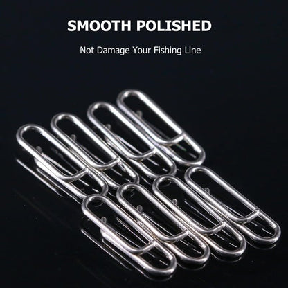 100pcs/pack Stainless Steel Power Clips Lure Clips Snaps Quick Change Fishing Lure Connector Kayak Drifting Fishing Fast Snaps Speed Clips - color: XL_25mm_90lbs