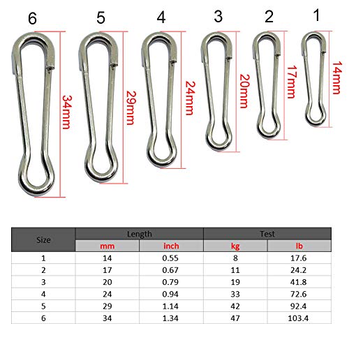 Fishing Hawaiian Snaps Swivels Sea Fish Bass Fishing Tackle Carp Fishing Equipment Pack of 100 pcs - size: 3#-0.79"/41LB