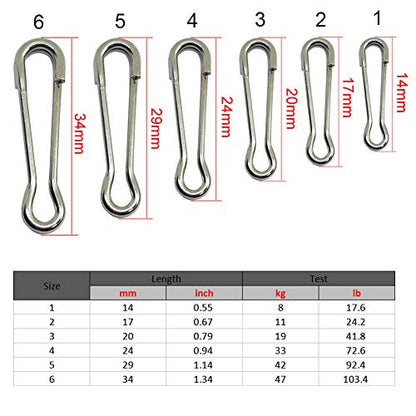 Fishing Hawaiian Snaps Swivels Sea Fish Bass Fishing Tackle Carp Fishing Equipment Pack of 100 pcs - size: 3#-0.79"/41LB