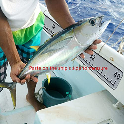 Fish Ruler for Boat 40"/48" with Backing Adhesive Fish Measuring Sticker Foam Fish Measuring Board for Fishing Boat, Cooler, Kayak, Yacht Fish Ruler Boat Accessories - color: Light Brown
