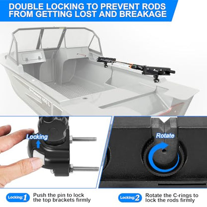 Fishing Rod Holder for Boat, 360° Rotatable Crappie Rod Holder for Boat, Boat Rod Storage Rack - style: D