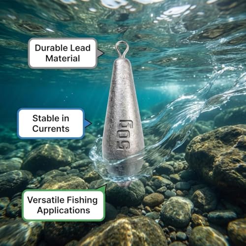 Teardrop Drop Shot Sinkers – Lead Fishing Weights & Sinkers for Bass, Catfish & Surf Fishing – Freshwater & Saltwater – 10 Sizes 1/2oz to 7oz, More Per Pack - style: 50g/2oz – 10pcs