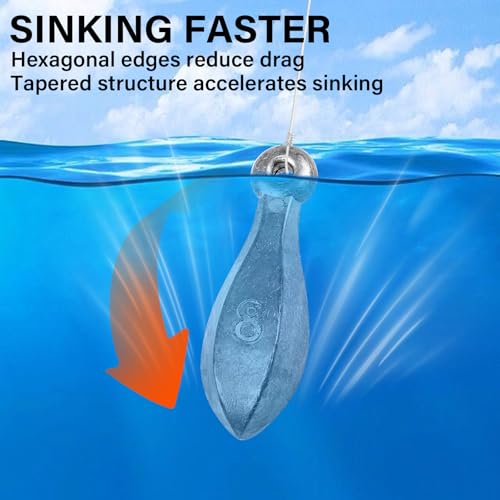 Dr.Fish Bank Sinkers Lead Fishing Weights, 1-32oz/2LB, Freshwater Catfishing Weights River Channel Surf Fishing Saltwater - size: 1oz-5 Pack