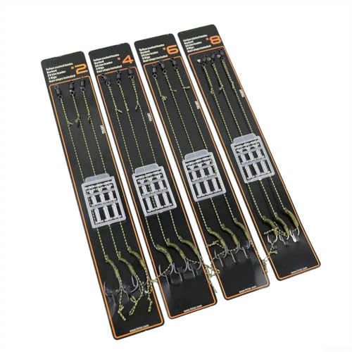 Carp Fishing Hair Rigs Having Curved Barb Steel Hooks and Boilie Bait Rig Stops Sizes 2 or 4 or 6 or 8 Boilies Pellets Meat or Floating Bait Fishing Setup