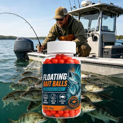 Fish Bait Floating Lure Strike High Buoyancy Floating Bait Pellet Indicator | Bait Balls for High-buoyancy floating bait pellets; fish-attracting formula with Lakes Rivers Sports Outdoors Trout Cod Bass