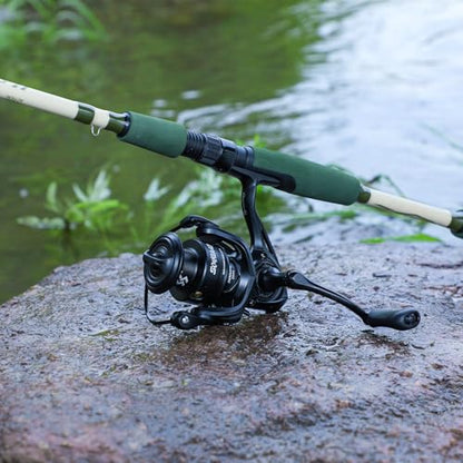 Sougayilang Fishing Rod and Reel Combo, Spinning Combo,Strong Carbon&Glass Composite Rods with EVA Handle- 1Pack- Black