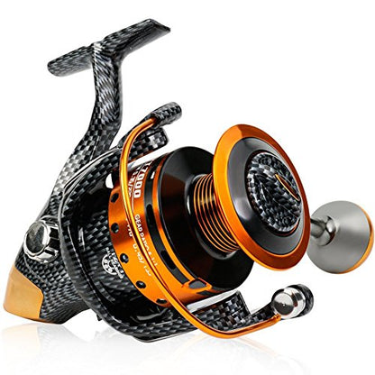 Burning Shark Fishing Reels- 12+1 BB, Light and Smooth Spinning Reels, Powerful Carbon Fiber Drag, Saltwater and Freshwater Fishing - size: TT3000