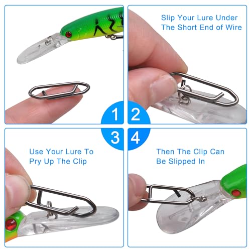Fishing Snaps Power Clips,50pcs/100pcs Stainless Steel Speed Clip for Fishing Lure Quick Change,Crankbait Popper Lures Quick Snap Connector Tackle Saltwater Freshwater - size: Clips - Large 50pcs