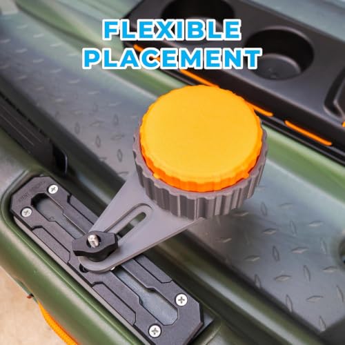 Kayak Bait Container, Magnetic Lid, No-Drill Track Mount - color: Gray