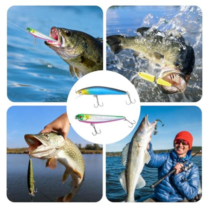 Jaylene 16.5Inch Fishing Backpack with Tackle Boxes, Fishing Backpack with Rod Holder, Waterproof Sling Tackle Bag For Gear With Lures, Pliers, Fish Lip Gripper Gifts for Men（103PCS Tool Kit）