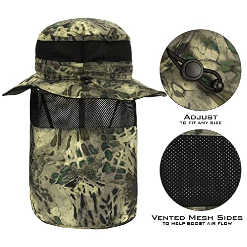 KastKing Sol Armis UPF 50 Boonie Hat - Sun Protection Hat, Fishing Hat, Beach & Hiking Hat, Paddling - color: W: Multi-purpose, size: With Neck Shield