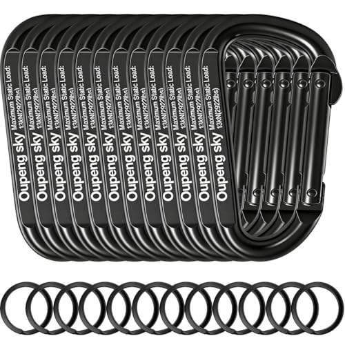 Carabiner Clip - Heavy Duty Carabiners 800lbs-13KN (2922 lbs) Carabeaner D Ring Shape,Key Chain Clip Hook,Keychain Clip,Multipurpose for Camping, Hiking,Backpacking or Other Outdoor Activities. - style: 12PCS 3 Inch(13KN/2922 lbs)