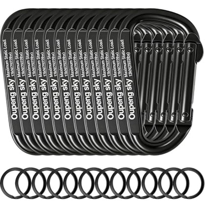 Carabiner Clip - Heavy Duty Carabiners 800lbs-13KN (2922 lbs) Carabeaner D Ring Shape,Key Chain Clip Hook,Keychain Clip,Multipurpose for Camping, Hiking,Backpacking or Other Outdoor Activities. - style: 12PCS 3 Inch(13KN/2922 lbs)