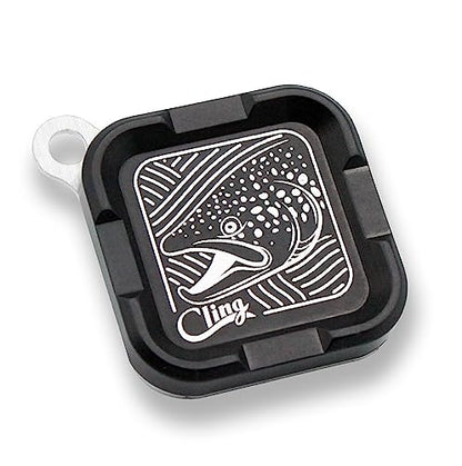 Cling Fishing Products Mag Grab® Mini – Compact Magnetic Fly Holder/Fly Patch & Organizer for Fly Fishing Vest, hat, Waders and Fishing Packs (Brown Town, Black) - color: Black, style: Brown Town