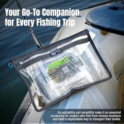 Reaction Tackle Clear Tackle Storage Bags, Water Resistant Zippered Paks for Bait, Lures, and Soft Plastics, Heavy Duty TPU with Reinforced Sides for Boats and Kayaks, 16x12 in, 4-Pack - size: 16x12 in, 4-Pack