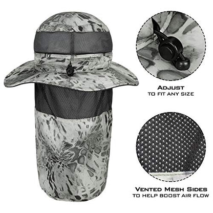 KastKing Sol Armis UPF 50 Boonie Hat - Sun Protection Hat, Fishing Hat, Beach & Hiking Hat, Paddling - color: S: Silver Mist, size: With Neck Shield