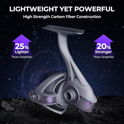 KastKing Royale Legend Pro Spinning Fishing Reel, Lightweight Yet Powerful, Digi-Cut Aluminum Gear, Aerodynamic Reel Rotor, 6.2:1 Gear Ratio, 25LBs Max Drag, TPE Handle Knobs, Unique Celestial Color - style: Size:3000