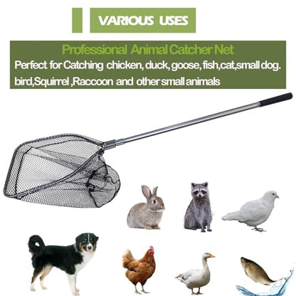 Catch Pole Net with Telescopic Handle,Animal Catcher Net for Cat,Rabbit,Chicken,Duck,Goose,Fish,Racoon,and Other Poultry Wildlife