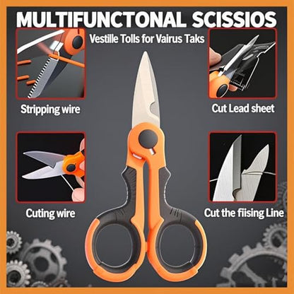 Phantom 5.71-Inch Stainless Steel Fishing Line Scissors with Non-Slip Grip and Protective Casing for Braided Line