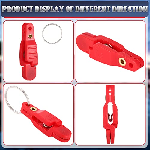 Honoson 20 Pieces Heavy Tension Snap Release Clips Padded Trolling Clips with Key Ring for Weight Planer Board Offshore Kites Downrigger Fishing - color: Red