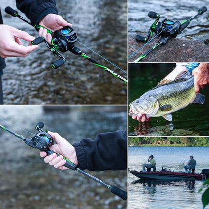 One Bass Fishing Rod, Lightweight Graphite Spinning & Casting Rod with Super Polymer Handle - color: Casting Rod, size: 6'0"