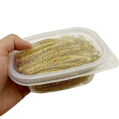 50Pcs 9.5cm Soft Plastic Paddle Tail Swimbaits Lures for Trout Redfish Bass Panfish Walleye Soft Fishing Lure Baits KIt - color: Golden-50pcs