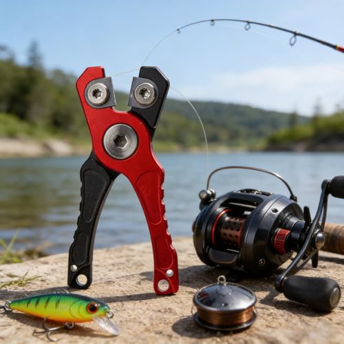 Multi-Use Mini Aluminum Alloy Fishing Cutter, Compact Scissors for Braided Lures, Outdoor Camping & Fishing RED