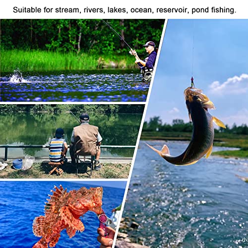 720Pcs Rubber Bobber Stoppers, 6 in 1 Oval Sinker Stops L/M/S, Depth Marker for Freshwater & Saltwater Casting Fishing