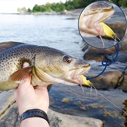 HESTYA Fishing Lures Spoons Saltwater Treble Trout Lures Hard Metal Spinner Baits 5 Sizes Casting Spoon Hooks for Salmon Bass in 1/5 1/4 3/8 1/2 3/4 oz - color: Gold