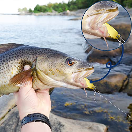 HESTYA Fishing Lures Spoons Saltwater Treble Trout Lures Hard Metal Spinner Baits 5 Sizes Casting Spoon Hooks for Salmon Bass in 1/5 1/4 3/8 1/2 3/4 oz - color: Gold