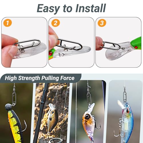 QISHUO Stainless Steel Fishing Swivels Lure Tackle Clips Snap Swivels Strength Barrel Saltwater Swivel Fishing Rolling Black Nickel - size: Size 8+S (21lb) 50 pcs