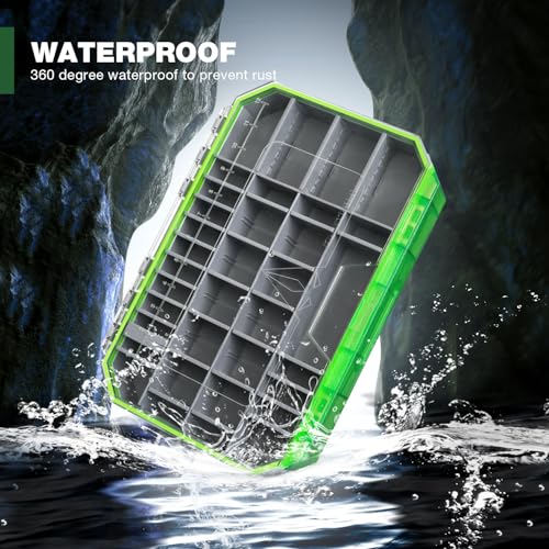 Ghosthorn Fishing Tackle Box, Waterproof 3600 and 3700 Tackle Trays, Plastic Tackle Box Organizer with Removable Dividers, Storage Lure Box and Terminal Tackle Storage - style: 3700*3