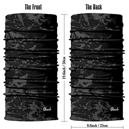 Obacle Seamless Face Mask Rave Bandana Men Women for Dust Sun Wind Protection - color: Pure Black Gray