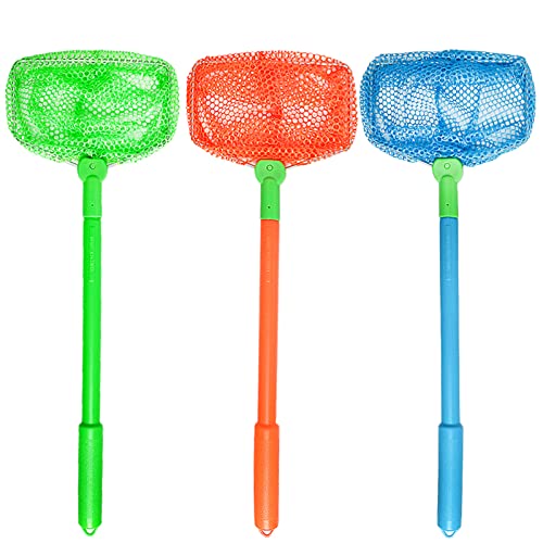 Fishing Net, TSYAN Bug Net Catching Crab Insect Nets Beach Toys Floating Bait Butterflies Colorful Nets for Kids Outdoor Playing 16 inches - style: 3 Pack
