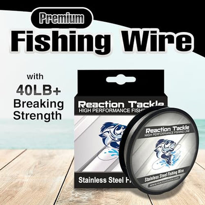 Reaction Tackle Stainless Steel Trolling Line - 30 Lb Marine Grade Single Strand Wire for Deep Trolling, Diving Disks and Toothy Saltwater and Freshwater Fish - size: 30 Lb / 1000 Foot