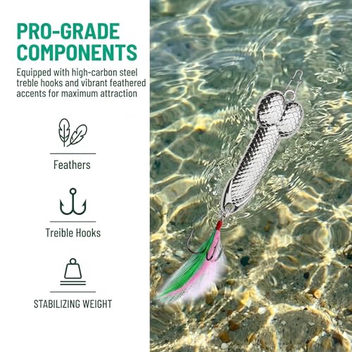 Gag Fishing Lures Set Metal Luminous Sequin Spoons Funny Top Water Bass Fishing Lures Fishermen Gear Spinner Baits Freshwater Saltwater Equipment Fishing Hook for Fishing Lover Men - color: Silver