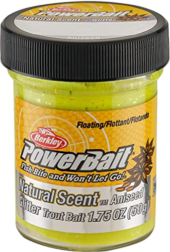 Berkley PowerBait Natural Glitter Trout Fishing Dough Bait - color: Sunshine Yellow - Aniseed Scent, style: Fishing-attractants