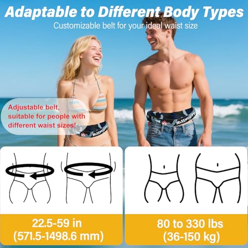Automatic Inflatable Belt Pack Water Sports Jacket Waist Belt PFD for SUP Paddleboarding Fishing Boating Kayaking（fit 80-330 lbs） (Dark blue camouflage) - color: Dark blue camouflage