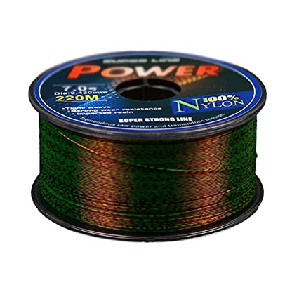 Fishing Wire 220 Meters Fluorocarbon Coated Fishing Line Spotted Line Monofilament Nylon Invisible Speckle Carp Fishing Line Nylon String (Color : 220M Green, Size : 1.2-0.181mm-7.5lb) - size: 1.2-0.181mm-7.5lb