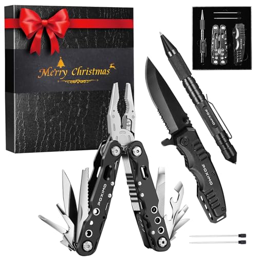 Gifts for Christmas, Multitools Set with Multi-Pliers, Pocket Knife, Tactical Pen 3-In-1, Christmas Gifts Stocking Stuffers for Men Women, EDC Multi-tools(Merry Christmas) - style: Gift Set "Merry Christmas"