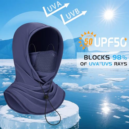 GXCROR Cooling Breathable Balaclava Face Mask Sun UV Protection Hood Shiesty Mask for Cycling Fishing Running - color: Blue