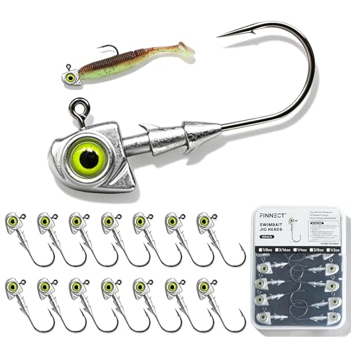 15pcs Swimbait Jig Heads Dual Bait Keeper 3D Eye Salt Fresh Water Soft Lure Hooks Multi Weight Assortment 1/8-1/2oz - size: Assorted-15Pack