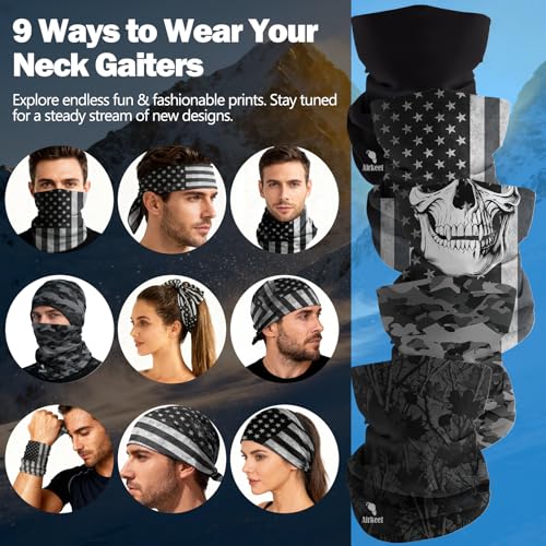 Breathable Neck Gaiter UPF 30+ Sun Protection Face Mask for Men & Women - color: 5pcs-series-4