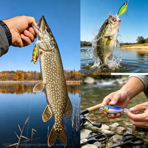 Kynzo Topwater Fishing Lures with Rotating Tail, Floating Bass Lures Hard Bait for Freshwater and Saltwater, Life-Like Surface Propeller Tail Spinner for Bass, Trout, Musky and Pike - color: A-10Pcs-lure