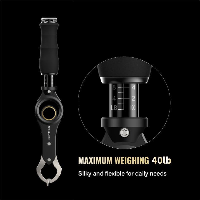 Gomexus Fish Lip Gripper with Scale,Max 40lbs Scale,for Safe Handling Fish,Easy Hook Removal-Ideal Fishing Gifts for Men - color: Blue