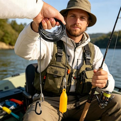 Stringer Fishing Stainless Steel Rust Proof Heavy Duty | Kayak Fishing Wading Stringer for Outdoor Kayak Shore Boat Pier Anglers Fishermen Father - color: 6 meters
