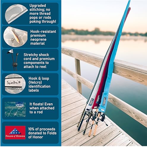 Premium Neoprene Fishing Rod Sleeve – Floating, Puncture Resistant, Labeled Protective Sock for Casting, Spinning, Trolling Fishing Rods - color: Grey, size: 60", style: Spinning
